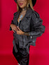 Graphite gray "VINTAGE FADE" leather imitation jacket CV2166